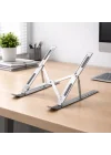 Notebook Standı 2in1 Katlanabilir Taşınabilir Folding Alüminyum Dizüstü Bilgisayar Standı Açısı Ayarlanabilir 7 Kademeli