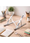 Notebook Standı 2in1 Katlanabilir Taşınabilir Folding Alüminyum Dizüstü Bilgisayar Standı Açısı Ayarlanabilir 7 Kademeli