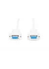 Null-Modem Kabel - D-Sub 9 zu D-Sub 9 - Buchse zu Buchse - 1.8m Anschluss-Kabel - Beige