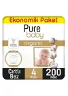 Organik Pamuklu Cırtlı Bez Ekonomik Paket 4 Numara Maxi 200 Adet
