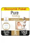 Organik Pamuklu Cırtlı Bez Ekonomik Paket 5 Numara Junior 152 Adet