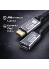 Örgü Kablo 1Mt Type-c Uzatma Kablosu 10Gbps Veri Ve Görüntü Aktarım 5A PD Hızlı Şarj Kablo