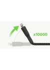 örgülü Lightning kablosu (iPhone, iPad, AirPods için Boost Charge Lightning/USB kablosu) MFi sertifikalı iPhone şarj kablosu, USB-Aya örgülü Lightning kablosu, (1 m, siyah)