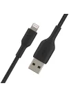 örgülü Lightning kablosu (iPhone, iPad, AirPods için Boost Charge Lightning/USB kablosu) MFi sertifikalı iPhone şarj kablosu, USB-Aya örgülü Lightning kablosu, (1 m, siyah)
