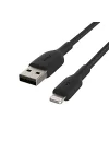 örgülü Lightning kablosu (iPhone, iPad, AirPods için Boost Charge Lightning/USB kablosu) MFi sertifikalı iPhone şarj kablosu, USB-Aya örgülü Lightning kablosu, (1 m, siyah)