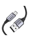 Örgülü Micro-USB & USB-A Data ve Şarj Kablosu 60146 - 1 Metre Siyah