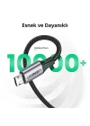 Örgülü Micro-USB & USB-A Data ve Şarj Kablosu 60146 - 1 Metre Siyah