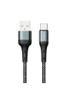 Örgülü USB A-C Hızlı Şarj Kablosu, Siyah (100 CM)