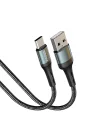 Örgülü USB A-C Hızlı Şarj Kablosu, Siyah (100 CM)