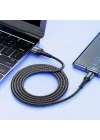 Örgülü USB A-C Hızlı Şarj Kablosu, Siyah (100 CM)