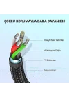Örgülü USB Type-C Şarj ve Data Kablosu, 1.5 Metre, Siyah