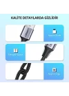 Örgülü USB Type-C Şarj ve Data Kablosu, 1.5 Metre, Siyah