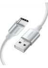Örgülü USB Type-C Şarj ve Data Kablosu, Beyaz, 2 Metre
