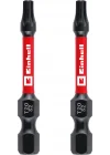 Orijinal Einhell Darbeli Bit Seti, 2 Parça, 50 mm, T20 (S2 Çelik, Torsiyon Bölgesi, Verimli Güç Aktarımı, Kırmızı Renk Halkası, E 6.3 Sap) - 49131240