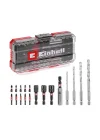 Orijinal Einhell S-CASE 18 parça darbeye dayanıklı aksesuar seti (25 mm bitler, 50 mm bitler, 60 mm bit tutucu, lokma adaptörü, metal delme ucu ve saklama kutusu dahil) - 49108709