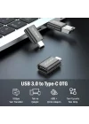 OTG Akıllı Giriş USB 3.0 to Type-C Dönüştürücü Adaptör Çevirici 5Gbps, iPhone 16, Pro, Pro Max, M2, M3, M4 MacBook Pro, Air, iPad Pro ve Galaxy S25, S24, S23 ve Tabletler ile Uyumlu