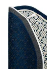 Oval Mihrap Desenli Püsküllü Lüks Şönil Seccade Lacivert