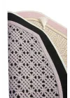 Oval Mihrap Desenli Püsküllü Lüks Şönil Seccade Pembe