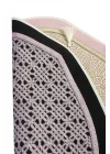 Oval Mihrap Desenli Püsküllü Lüks Şönil Seccade Pembe