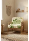 Pamuklu Dinazor Desenli Yumuşak Bebek Battaniyesi