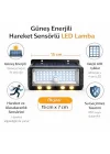 Panter Solar Hareket Sensörlü LED Duvar Lambası 3W 44 SMD Beyaz + 4 Gün Işığı LED, 300 Lümen, IP65 Su Geçirmez, 3 Modlu Güneş Enerjili Aplik, Balkon ve Bahçe Aydınlatması