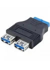 Parcbeny 2449 19 Pin 2xUSB 3.0 To 9 Pin USB 2.0 Çevirici Dönüştürücü Adaptör