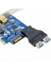 Parcbeny 2449 19 Pin 2xUSB 3.0 To 9 Pin USB 2.0 Çevirici Dönüştürücü Adaptör