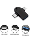 Parcbeny 6549 Micro USB Type-C 3 In 1 Dönüştürücü Çevirici Adaptör Otg USB 3.0 Girişli Type-C - Micro USB Dönüştürücü Aparat