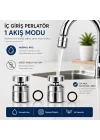Paslanmaz Çelik Ayarlanabilir Musluk Ucu 2’li Set – Dış Montaj (Dış Giriş) Perlatör Başlığı, 360° Döner Su Tasarruflu Filtre Aparatı, Sıçrama Önleyici, Mutfak ve Banyo Uyumlu.