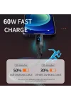 PD60W Hızlı Şarj Kablosu, Led Ekranlı, 480Mbps Type-C to Type-C Kablo, USB C - USB C Erkek - Erkek Kablo Tip C to Tip C 1 Metre U05CC3