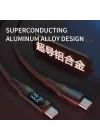 PD60W Hızlı Şarj Kablosu, Led Ekranlı, 480Mbps Type-C to Type-C Kablo, USB C - USB C Erkek - Erkek Kablo Tip C to Tip C 1 Metre U05CC3