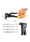 Perçin Tabancası 4 Uçlu Profesyonel Set – 2.4/3.2/4.0/4.8 mm Başlık + 40 Adet Alüminyum Perçin + Anahtar | Metal, Plastik ve Deri Delme & Sabitleme Aracı