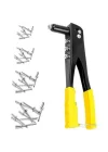 Perçin Tabancası 4 Uçlu Profesyonel Set – 2.4/3.2/4.0/4.8 mm Başlık + 40 Adet Alüminyum Perçin + Anahtar | Metal, Plastik ve Deri Delme & Sabitleme Aracı