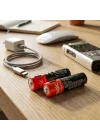 PL1400, AAA, Şarjlı Pil, 1.5VOLT, 400MAH/750MWH, Type-C Ile Kolay Şarj, 2 Li Paket