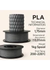 PLA+ Filament 1.75mm 1 Kg Gri