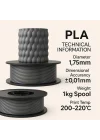 PLA+ Filament 1.75mm 1 Kg Gri