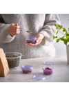 Plastik saklama kabı seti, lila, 70 ml, 3 parça