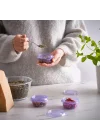 Plastik saklama kabı seti, lila, 70 ml, 3 parça