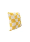 Pop Plaid Dokuma Yastık Sarı 45x45cm