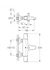 Precision Start Termostatik Banyo Bataryası, Su Tasarruflu, Krom, 34598000