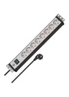 Premium-Line, çoklu priz 8 kat – 19  format için ideal Serverschraenke (şalter ve 3 m kablo) renk: Açık gri/siyah