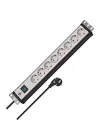 Premium-Line, çoklu priz 8 kat – 19  format için ideal Serverschraenke (şalter ve 3 m kablo) renk: Açık gri/siyah