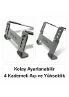 Prexua Stepper Laptop Standı - Notebook Yükseltici Altlık - Metal - Siyah - STP4025 (Siyah, Medium)