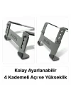 Prexua Stepper Laptop Standı - Notebook Yükseltici Altlık - Metal - Siyah - STP4025 (Siyah, Medium)
