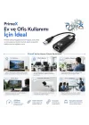 PrimeX PX-2035 USB 3.0 Gigabit Ethernet Adaptör, 1000Mbps USB to RJ45 LAN Dönüştürücü, USB Network Çevirici, PC Notebook İçin Kablolu İnternet Adaptörü, 10/100/1000Mbps Gigabit USB İnternet Çevirici
