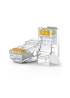PrimeX PX-COB8P RJ45 Jack, 100’lü Paket UTP Ethernet Konnektör, 8P8C Network LAN Kablo Ucu, İnternet Kablosu Sonlandırma Plug, Modem Router Switch Patch Panel Kamera Sistemi Bağlantı Jakı