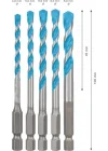 Professional Accessories 5x Expert Hex-9 Multiconstruction Delme Ucu Setleri (Beton, Yumuşak Döşemeler, Çelik, Yumuşak Ahşap, Plastik, 4-8 mm, Aksesuar Döner Matkap/Vidalamalar)