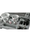Professional Accessories 9 parçalı delik testeresi seti HSS bimetal elektrikçi (metal, ahşap, çap 20-68 mm, matkap aksesuarı)