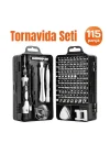Profesyonel 115 Parça Tornavida Seti Telefon Tablet Elektronik Ürün Tamir Bakım Tornavida Seti