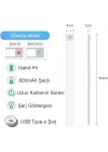 Promosyonca Sensörlü Alüminyum USB Şarjlı LED Gece Lambası, 3 Renk Kısılabilir, Mutfak Dolap Tezgah için (40 cm)